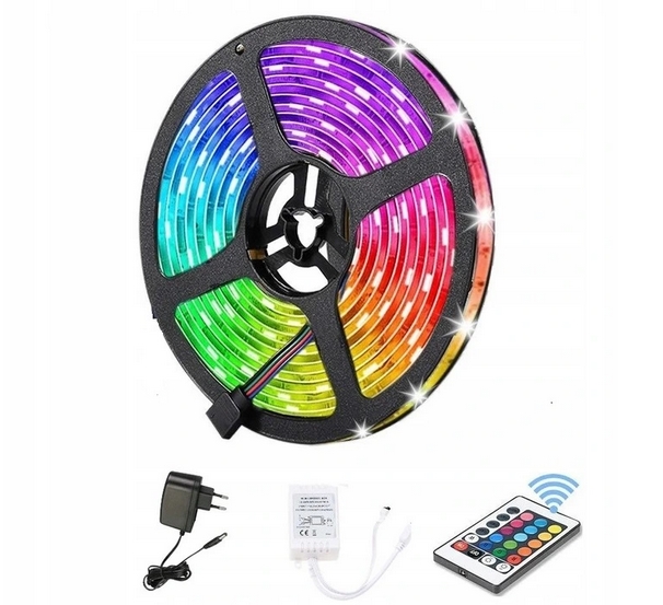 TAŚMA LED WODOODPORNA SMD 5050 RGB PILOT BIAŁY 5M Produkty TV